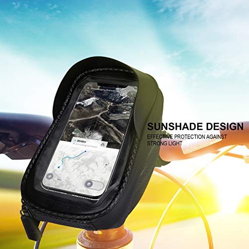 House Day Bolsa Bicicleta Impermeable Teléfono Celular Bicicleta Marco Bolsa Sensible Pantalla Táctil Funda Ciclismo Marco Bolsas Tubo Superior Con Visera Sol se Adapta Al Teléfono Celular Bajo 6.8''