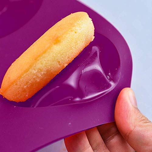 HOUSEGAGA 3 Paquete Moldes Silicona para Rosquillas, 6 Cavidades Bandeja Hornear Silicona Grado Alimenticio Antiadherente Cacerola para Hacer Galleta Muffin Chocolate Molde Cubitos Hielo Dulce