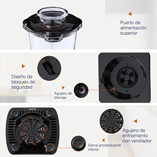 Housmile Batidora de Vaso Individual con Vasos de Viaje y Deporte para Zumos, Fruta y Verdura, 300W, Color-Negro