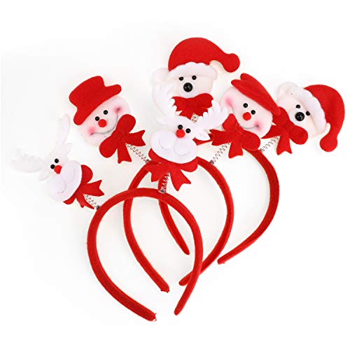 HOWAF 12 Piezas Diadema navideña y Marco de Gafas de Navidad Navidad Banda de Pelo Fiesta Decoración Accesorios Photobooth Disfraz para Niños y Adultos Fiesta de Navidad
