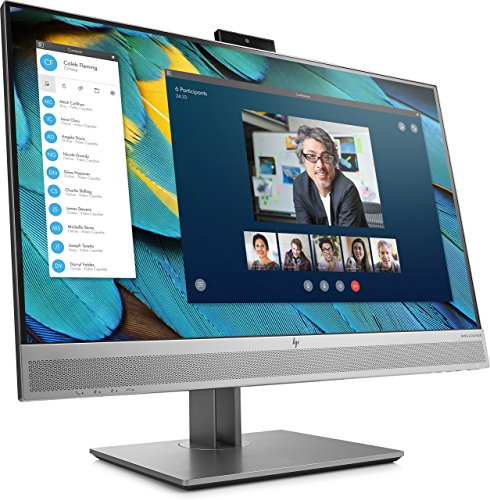 HP EliteDisplay E243m - Monitor de 24" ajustable en altura (FHD antireflejo, 1920 x 1080, IPS LED, Webcam, Altavoces, 250cd/m, 5ms, 16:9, 1 x VGA, 1 x HDMI 1.4, 1 x DisplayPort 1.2, 2 x USB 3.0)