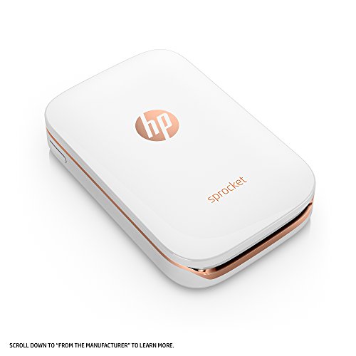 HP Sprocket - Impresora fotográfica portátil (impresión sin Tinta, Bluetooth, 5 x 7.6 cm Impresiones) Color Blanco