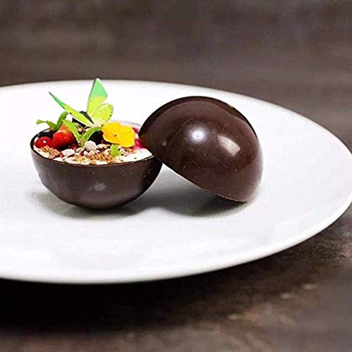 HPiano 2 Piezas Molde de Silicona, 15 cavidades con Forma Semi esférica, Color Terracota Herramienta para Hornear para Sus postres de Chocolate, Bombas de Helado, Mini Tarta de té