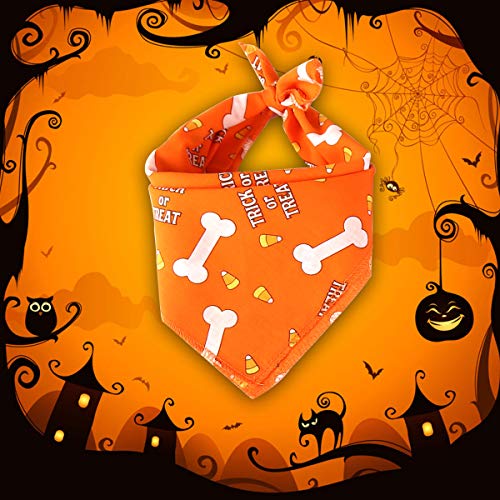 HQdeal Pañuelos para Perros, Bandana Perro de Halloween, Baberos para Perros, Bufanda Triangular, Pañuelo para Perros Gatos Mascotas (Naranja)