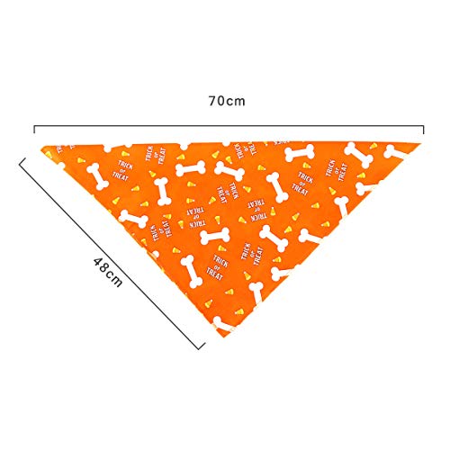 HQdeal Pañuelos para Perros, Bandana Perro de Halloween, Baberos para Perros, Bufanda Triangular, Pañuelo para Perros Gatos Mascotas (Naranja)