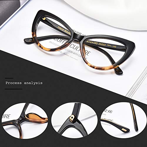 HQMGLASSES 2019 Ojo de Gato presbicia Ligera Anti-Azul, Lente de Resina de Alta definición, Gafas ultraligeras de Las Mujeres de los Hombres de Moda para Dar a los Padres, Leopardo,+2.0