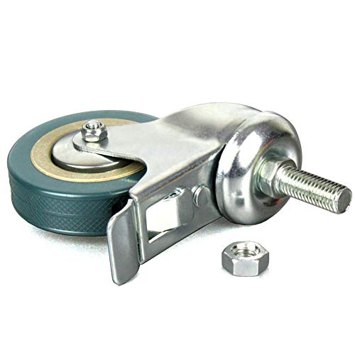 H&S - 4 ruedas pivotantes para muebles, caucho, 75 mm, resistentes, con tornillo