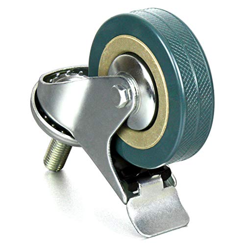 H&S - 4 ruedas pivotantes para muebles, caucho, 75 mm, resistentes, con tornillo