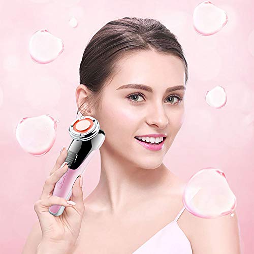 HS1 Cepillo de Limpieza Facial, Multifuncional Instrumento rejuvenecimiento Facial, ultrasónico fría y Caliente Color de luz de Iones de importación y exportación de Instrumentos de Belleza,Blanco