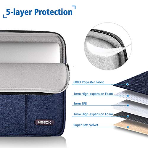 HSEOK 13-13,3 Pulgadas MacBook Air A1278/A1466/A1369 (2012-2017) Funda Protectora para Ordenadores Portátiles PC Bolsa para la mayoría de Las Laptop de 13-14 Pulgadas Notebook, Azul