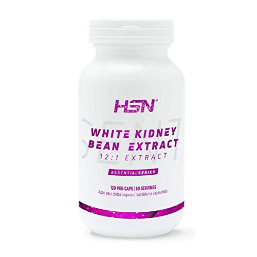 HSN Extracto de Alubia Blanca 500 MG, Bloqueador de Carbohidratos, Adelgaza de Forma rápida y efectiva, Carb Blocker | Veganos, Sin Gluten, Sin Lactosa, 120 Cápsulas Vegetales
