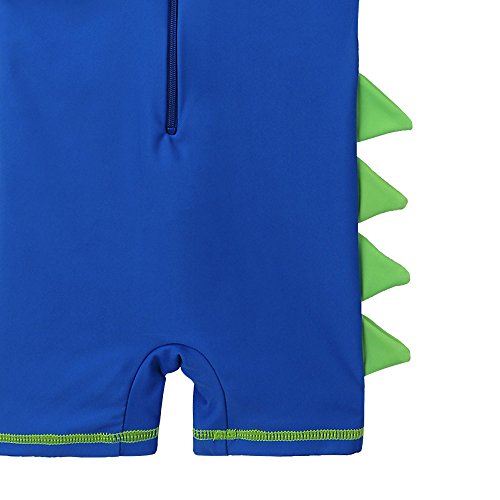 HUAANIUE Traje de baño para niños pequeñas Traje de baño de Manga Corta Traje de baño de una Pieza Zip Rash Guard Protección Solar Traje de baño UPF 50+ Natación Bañarse Ropa de Playa