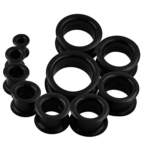 Huacan 8 Piezas Dilataciones Orejas de Silicona Pung- 4 Piezas Ligero+ 2 Piezas Luminoso y 2 Borde Grueso Expansor de Túnel Hombre Mujer 6mm