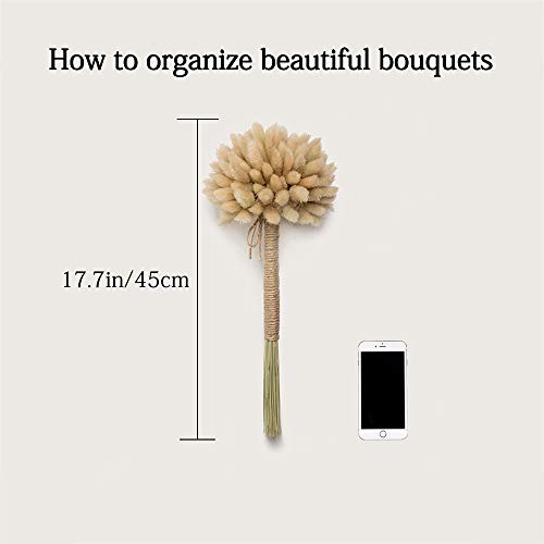 HUAESIN 100pcs Ramo Flores Secas Naturales Blancas Pampas Secas Decoracion Hierba de Manojo Pequeño Flor Blanca Artificial para Florero Jarrones Mesa Comedor Hogar Boda Fiesta Arreglos de Otoño 45cm