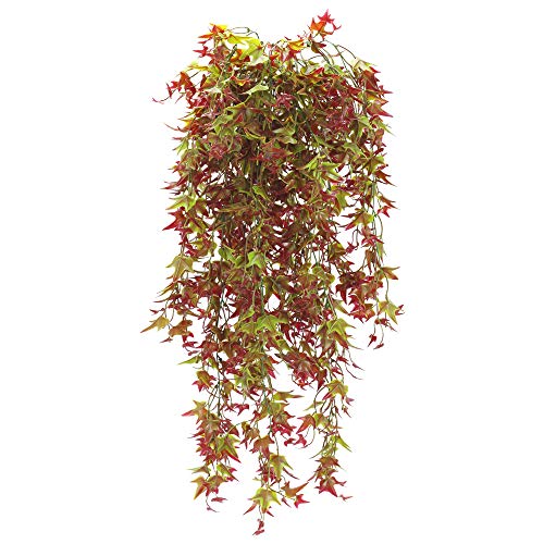 HUAESIN 3pcs Planta Colgante Artificial Maceta 90cm Hiedra Artificial Enredadera Plastico Vides Guirnalda Hojs Rojas Decoracion para Pared Cestas Interior Exterior Navidad Pared Boda Fiesta Hogar