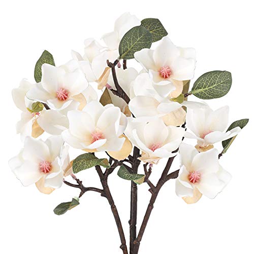 HUAESIN 4pcs Flores Artificiales Interior Flor Orquidea Artificial Ramo Flor de Seda Pequeñas Bouquet Flores Artificiales Blancas para Jarrones Jardinera Terraza Mesa Ventana Balcon Decoracion