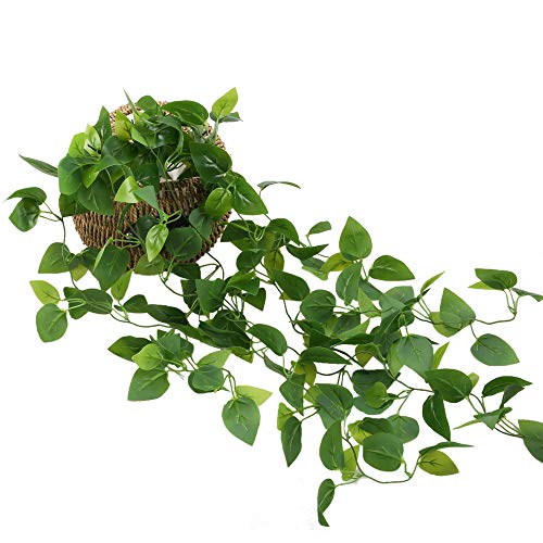 HUAESIN Enredaderas Artificiales para Exterior e Interior Verde Plantas Hiedra Artificial Colgante Falsa Hojas Guirnlada Enredadera Plastico para Jardin Baño Trepadora Potos Maceta Pared Navidad