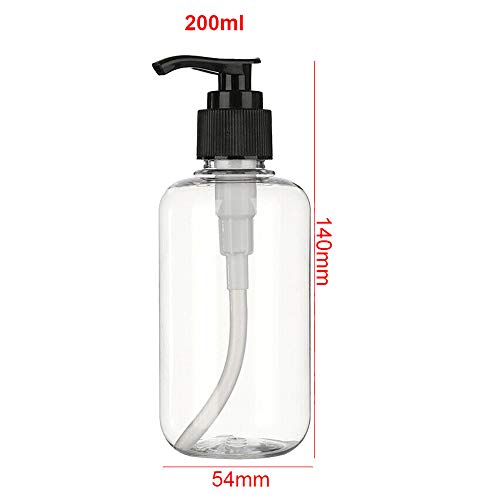 Huante - Dispensador de jabón (5 unidades, 200 ml, plástico), color blanco y transparente