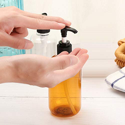 Huante - Dispensador de jabón (5 unidades, 200 ml, plástico), color blanco y transparente