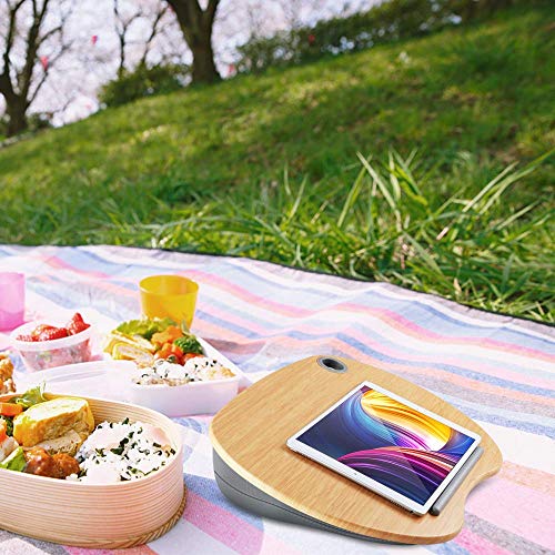 HUANUO Soportes para portátiles con Cojín en Cama y Sofá, Estante de Libros/Almohada/Mesa de Rodilla con Orificio de Cable y Tira Antideslizante, Apto a Laptop hasta 15,6”