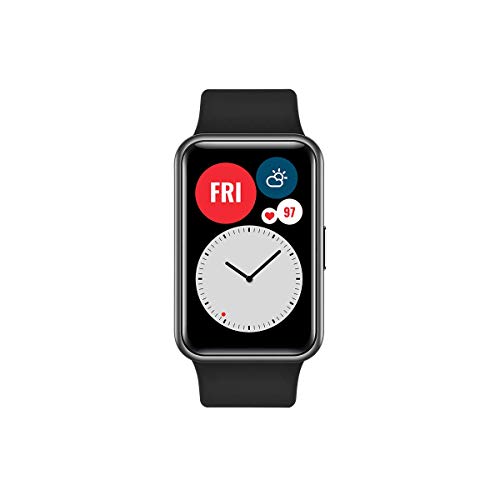 HUAWEI Watch FIT - Smartwatch con Cuerpo de Metal, Pantalla AMOLED de 1,64”, hasta 10 días de batería, 96 Modos de Entrenamiento, GPS Incorporado, 5ATM, Color Negro