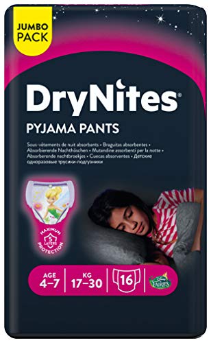 Huggies DryNites, 4 - 7 años niña, 16 pañales