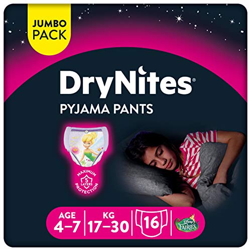 Huggies DryNites, 4 - 7 años niña, 16 pañales