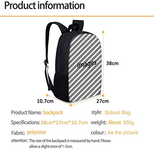 HUGS IDEA - Mochila de 15 pulgadas para niños y niñas Calavera de azúcar 15 inch (3PCS Set)