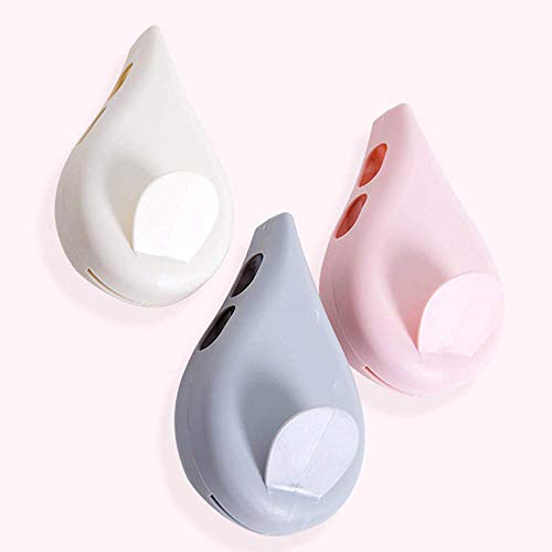 HUIHUAN 3Pcs Soporte para cepillo de dientes Forma de gota de agua Ventosa libre de golpes Conjunto para lavado de cepillo de dientes Conjunto de cepillo de dientes Rack de pasta de dientes de pared