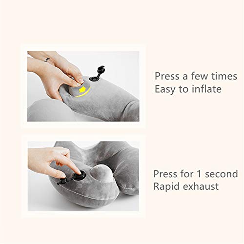 HUIHUAN Travel U Pillow 100% Pura memoria Espuma Cuello Almohadilla, cubierta cómoda y transpirable, lavable a máquina por días festivos/Camping/Coche/Avión/Trenes en tren