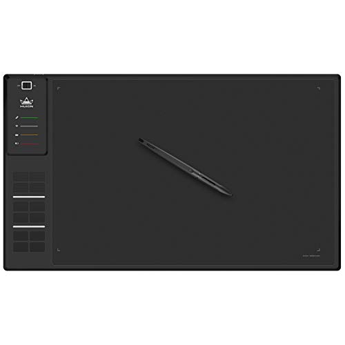 HUION WH1409 Tableta gráfica de dibujo Tableta gráfica inalámbrica de gran tamaño para pintar con 8192 niveles de sensibilidad a la presión del lápiz y 12 teclas Express