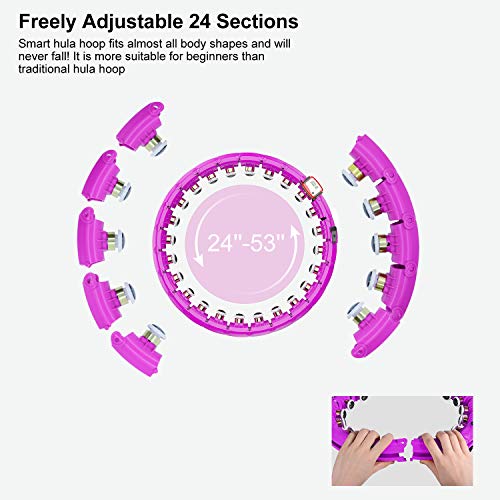 Hula Hoop Fitness puede ser un masaje para perder peso, un conteo inteligente, un artefacto de pérdida de peso que no se cae, el tamaño se puede ajustar a 24 nudos, adecuado para niños y principiantes