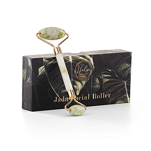 Hulya – Rodillo de jade para la cara – Masajeador facial antienvejecimiento – Rodillo facial anti arrugas , instrumento de belleza contra las ojeras y la hinchazón de la piel