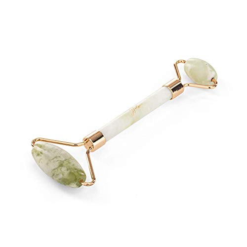 Hulya – Rodillo de jade para la cara – Masajeador facial antienvejecimiento – Rodillo facial anti arrugas , instrumento de belleza contra las ojeras y la hinchazón de la piel