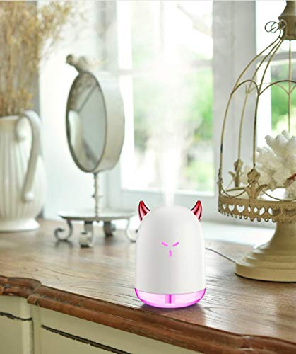 Humidificador de luz de noche, pequeño diablo usb para aromaterapia, hidratante, purificador de aire, atomizador, blanco, 86 mm * 86 mm * 120 mm