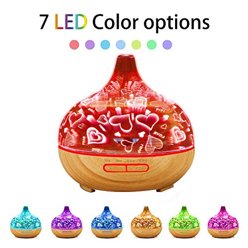 Humidificador Ultrasónico,JiaMeng Aromaterapia ultrasónica del humectador del Aceite Esencial del difusor ultrasónico Ligero del Aroma 3D - JMJS006