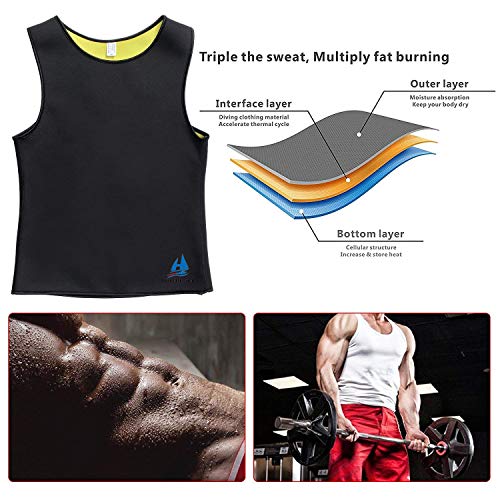 HuntDream Body Shaper para Hombre Tummy Fat Burner Sweat Tank Top Workout Shapewear