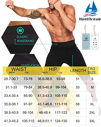 HuntDream Pantalones de Sauna para el Sudor Caliente para Hombres Pantalones Cortos para Adelgazar Thermo Shaper para Perder Peso Neopreno Quemador de Grasa