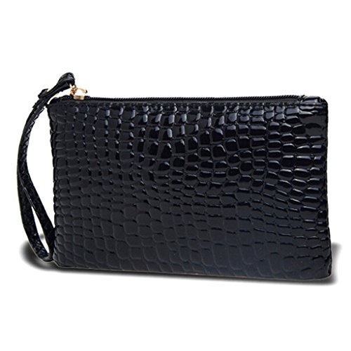 Huntgold - Cartera/Pochette de mujer con cremallera - Color negro - 1 unidad