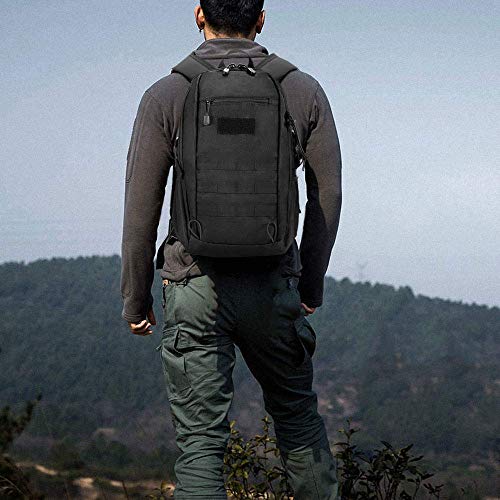 Huntvp 20L Mochila de Asalto Militar Táctical Molle Bolsa Bandolera para Senderismo Caza Camping - Color Negro