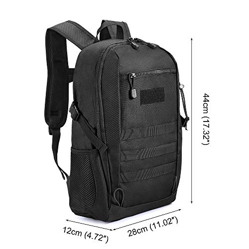 Huntvp 20L Mochila de Asalto Militar Táctical Molle Bolsa Bandolera para Senderismo Caza Camping - Color Negro