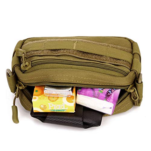 Huntvp Bolsa Táctical Bolsa de Hombro Mochila de Bandolera Estilo Militar Riñoneras de Múltiple Función Mochila Ejércita Bolso Impermeable, Marrón