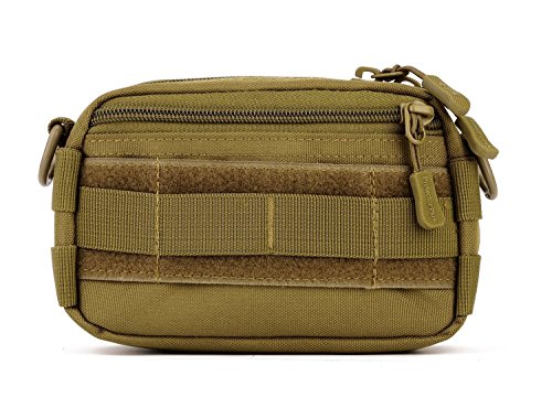 Huntvp Bolsa Táctical Bolsa de Hombro Mochila de Bandolera Estilo Militar Riñoneras de Múltiple Función Mochila Ejércita Bolso Impermeable, Marrón