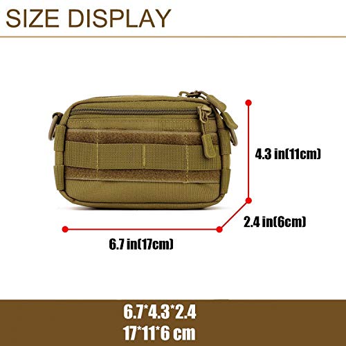 Huntvp Bolsa Táctical Bolsa de Hombro Mochila de Bandolera Estilo Militar Riñoneras de Múltiple Función Mochila Ejércita Bolso Impermeable, Marrón