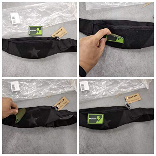 Huntvp Riñonera Táctica Mochila Deportiva Militar Bolso Cinturon Impermeable para Senderismo Ciclismo Camping Caza, Negro/Marrón
