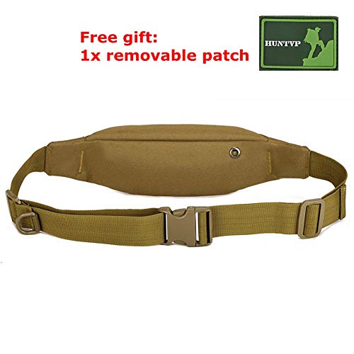Huntvp Riñonera Táctica Mochila Deportiva Militar Bolso Cinturon Impermeable para Senderismo Ciclismo Camping Caza, Negro/Marrón