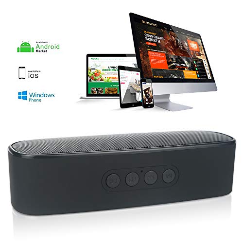 HUSAN Altavoz inalámbrico Bluetooth con ranura para tarjeta AUX/USB/TF, altavoz estéreo portátil para exteriores con audio FM HD, graves mejorados, controlador dual, llamadas con manos libres
