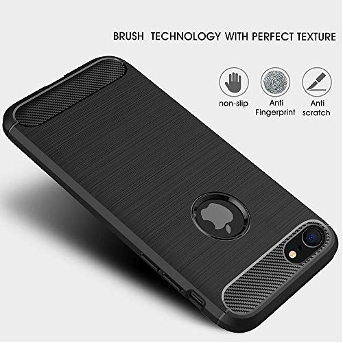 HUSHCO Funda iPhone SE 2020 iPhone 8 iPhone 7, Anti Choques y Antigolpes, Full Negro