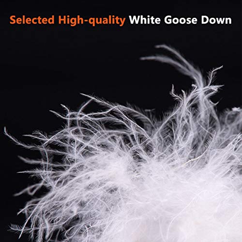 HXXXIN Saco De Dormir De Momia De Plumón De Ganso Invierno 20D 400T Nylon Saco De Dormir Cálido Impermeable Portátil Camping Viaje,Gris