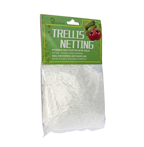 Hyindoor Malla Enrejada con Poliéster de Alta Resistencia, 6.75㎡ de Malla Blanca Suave en Jardinería, Red de Enrejado para Tienda de Cultivo (1.5m x 4.5m)